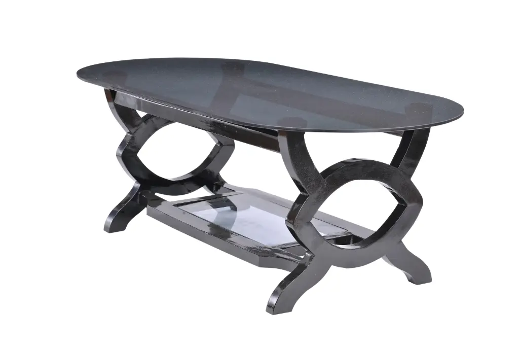 Double Glass Macha Tea And Coffee Table Modern Farmhouse Living Room Table for Home Office, Apartment 