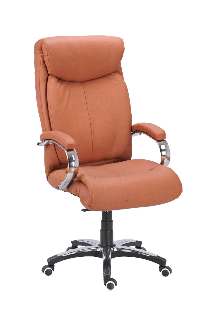 Brown And Dark Brown  Leather  Heigh-Back Executive Office Chair