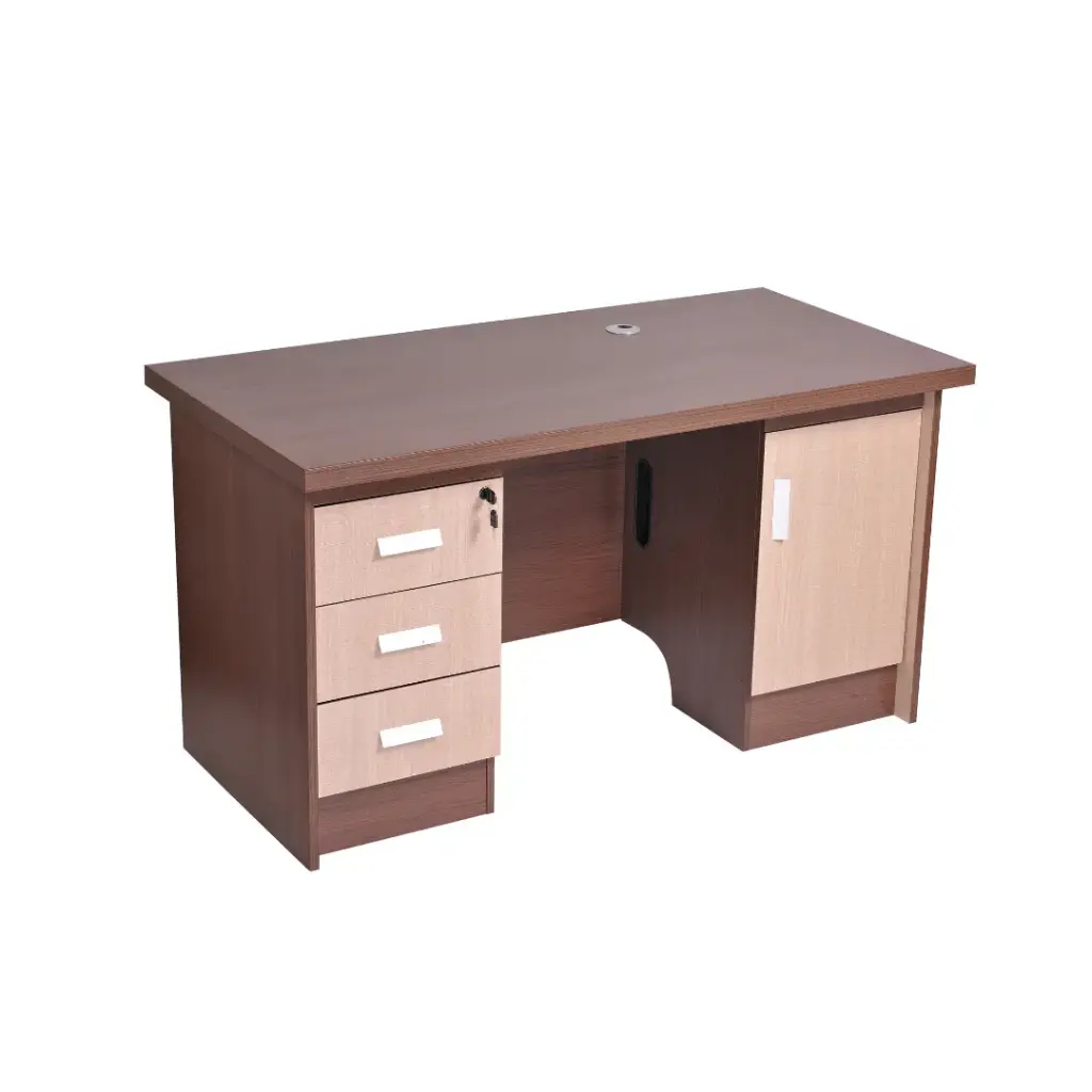 Office Desk with 3-Drawer And 1 Door Cabinet