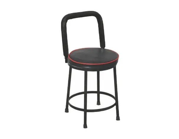 Double Iron Stool Padded Seat and Backrest for Home, Bar, Office 