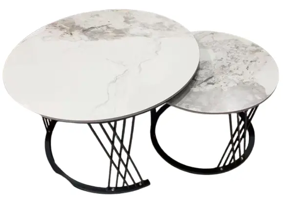 Marble Tea Table With Metal Base