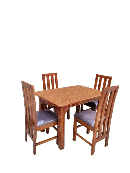 Wooden Dining Set with 4 Chairs