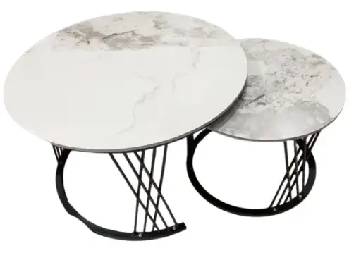 Marble Tea Table With Metal Base