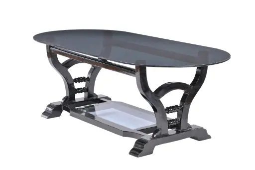 Double Glass Side Curving Modern Farmhouse Living Room Table