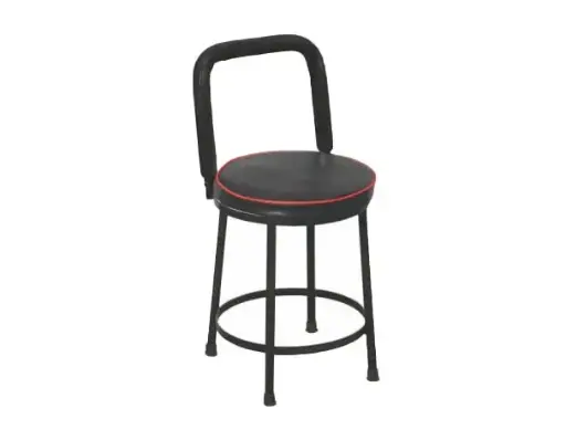Double Iron Stool Padded Seat and Backrest for Home, Bar, Office 