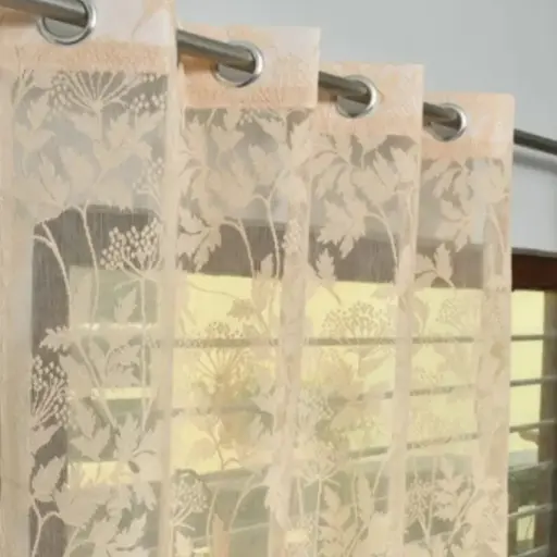 Net Fabric Floral Patterned Sheer Net Curtain